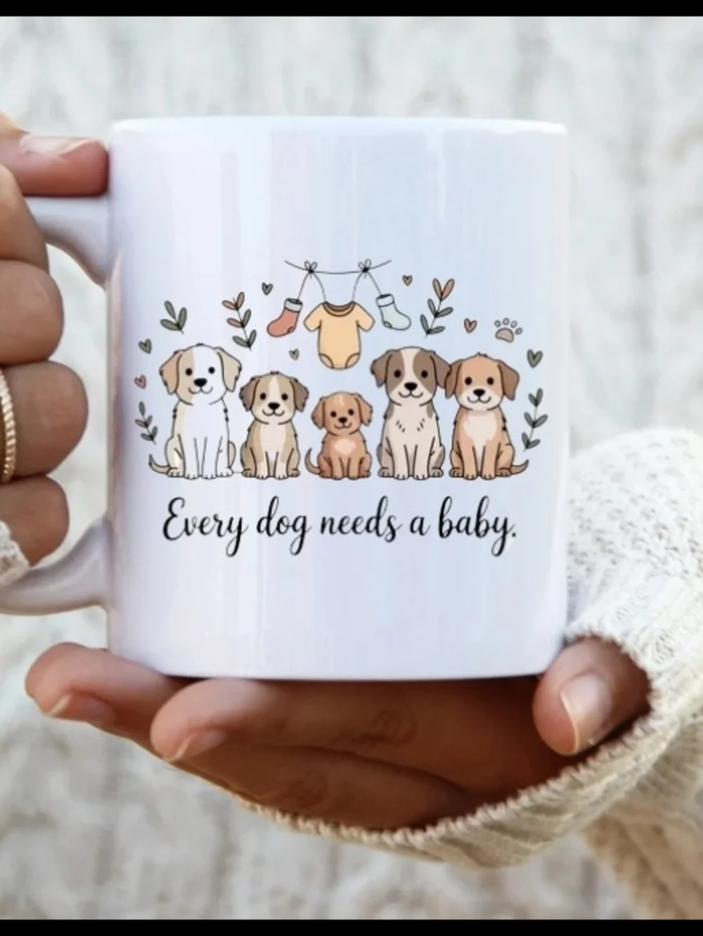 Free Personalization ~ Every Dog Needs A Baby Cream Tote Bag - Cute Puppy Design